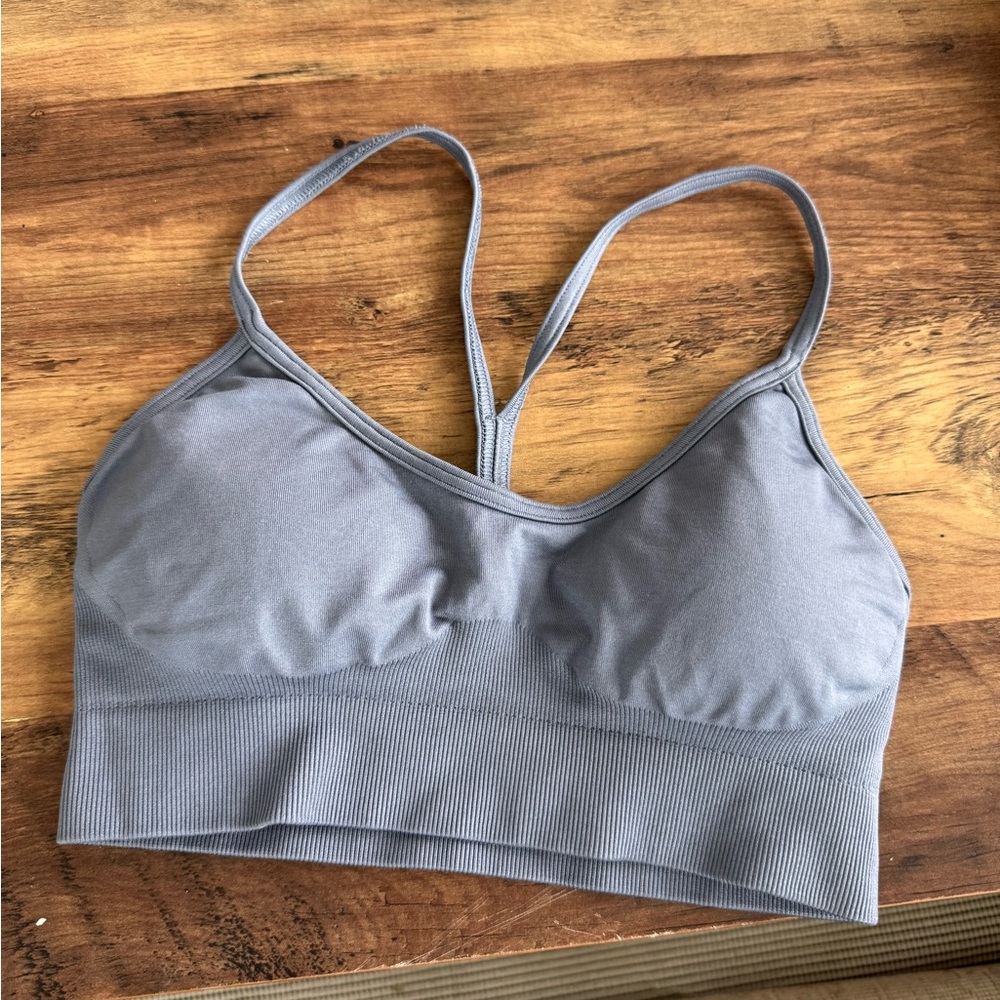 Women gymshark sport bra xs blue gray